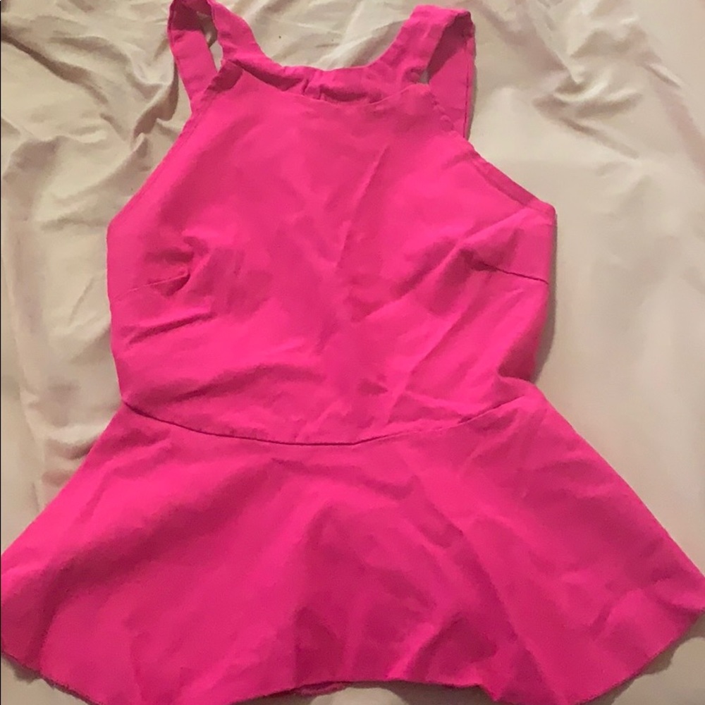 Hot Pink peplum blouse